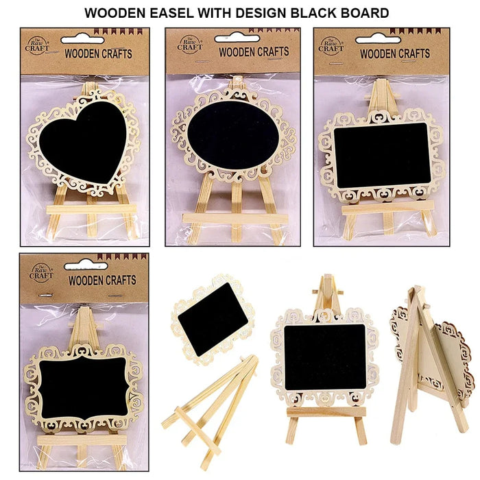 Wooden easel with design black board raw4015 contain 1 pcs