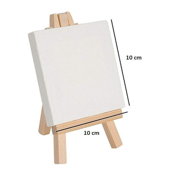Ravrai Craft - Mumbai Branch Easel & Canvas Wooden Easel with Canvas (10*10) | 1pc Canvas & easel