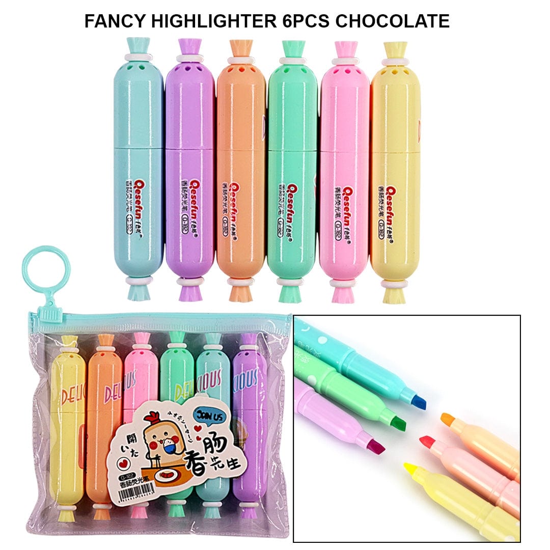 Ravrai Craft - Mumbai Branch FANCY PENS Fancy Chocolate Highlighters 6Pcs