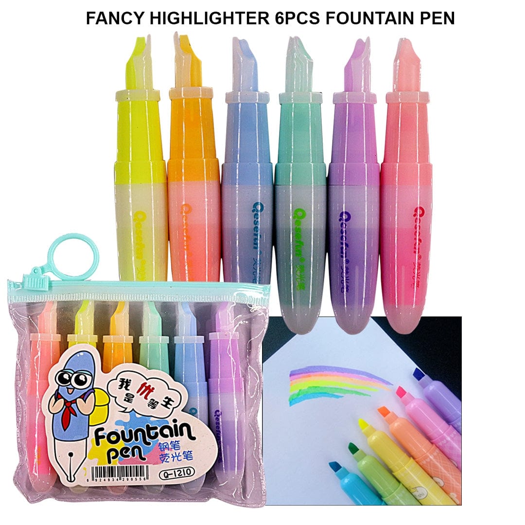 Ravrai Craft - Mumbai Branch FANCY PENS Fancy Highlighter Fountain Pens 6Pcs