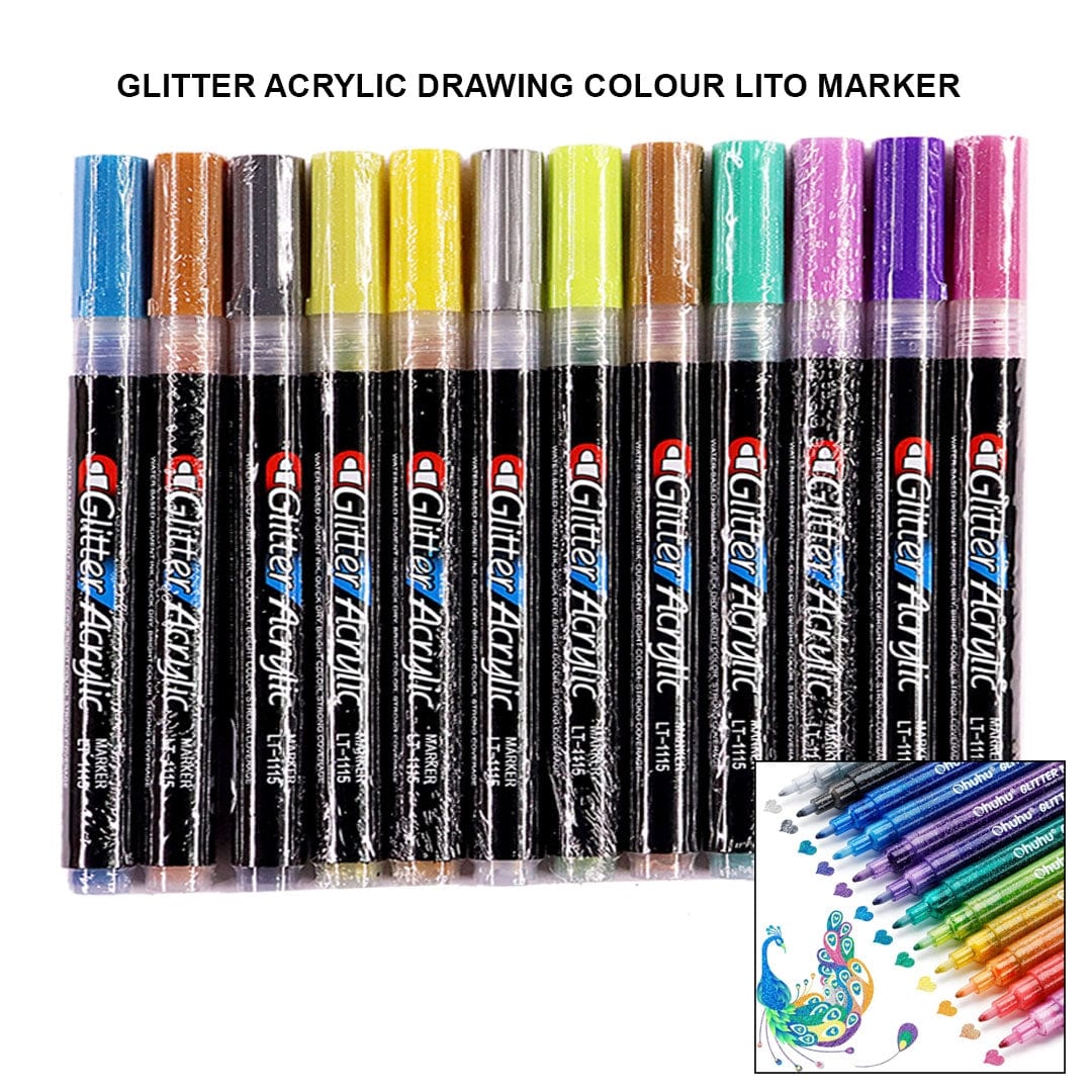 Ravrai Craft - Mumbai Branch GLITTER ACRYLIC MARKER GLITTER ACRYLIC MARKER LETO