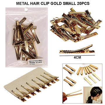 Metal Hair Clip Gold Small 20Pcs Raw4145
