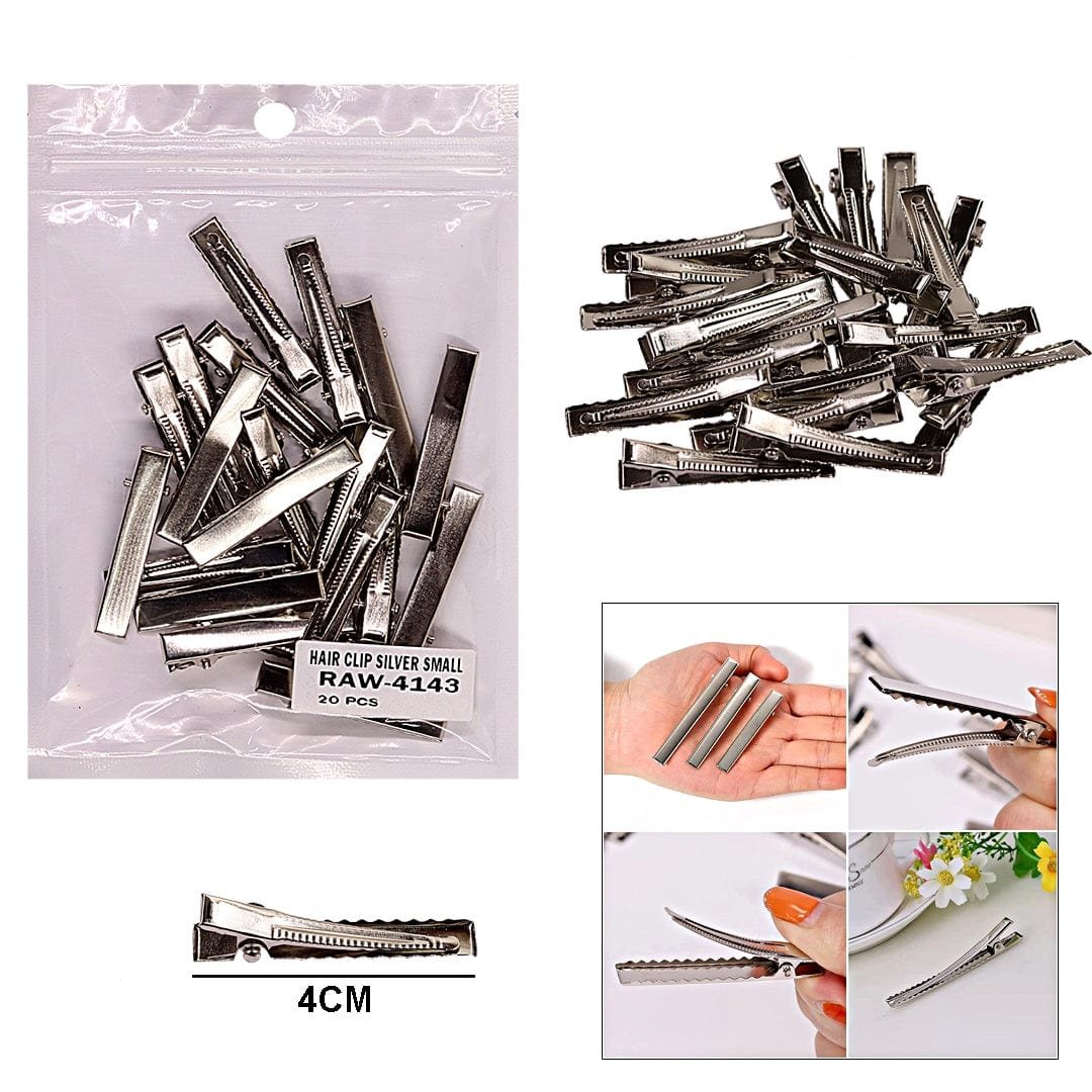 Ravrai Craft - Mumbai Branch Hairclip METAL HAIR CLIP SILVER SMALL 20PCS RAW4143