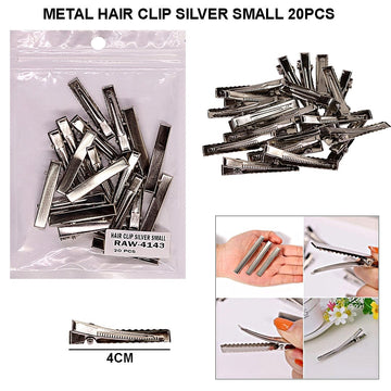 Metal Hair Clip Silver Small 20Pcs Raw4143