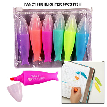 Fancy Highlighter| 6Pcs| Fish Shaped