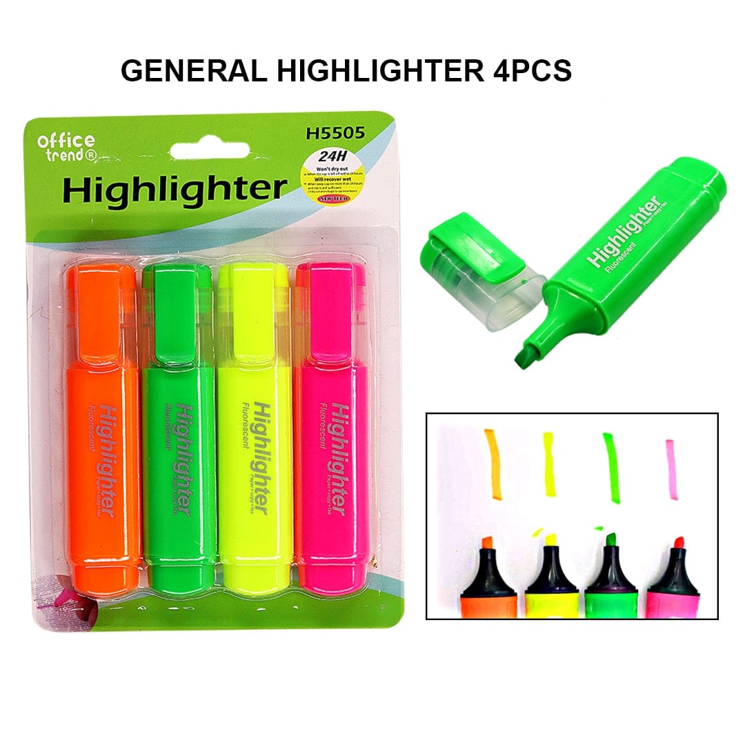 Ravrai Craft - Mumbai Branch Highlighters & Markers Highlighters 4Pcs