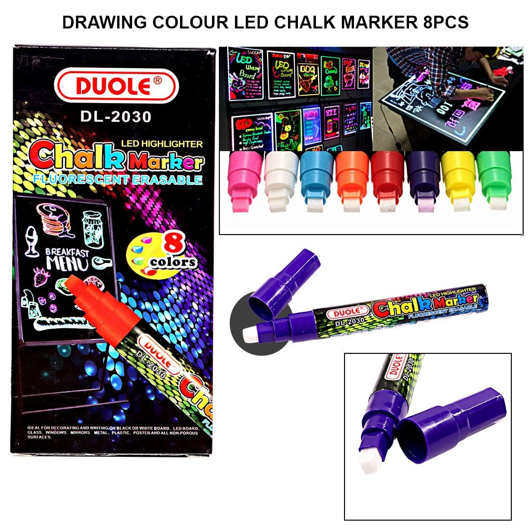 Ravrai Craft - Mumbai Branch Highlighters & Markers Led Chalk Marker 8Pcs