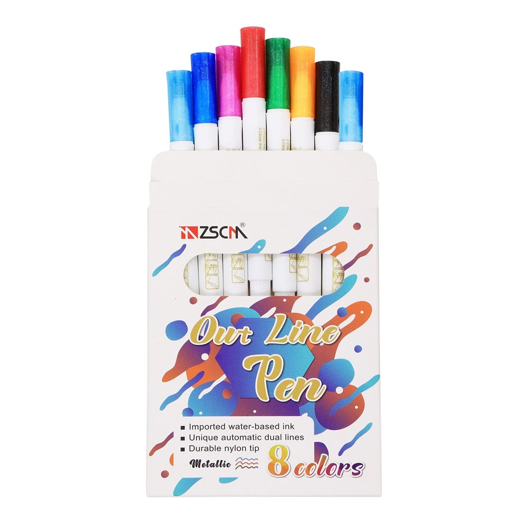 Ravrai Craft - Mumbai Branch Highlighters & Markers Outliner Marker | 8 pcs