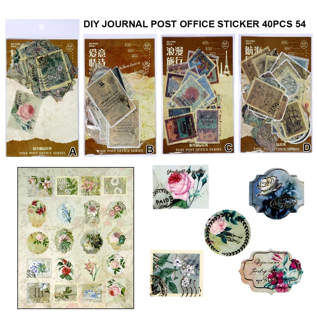Ravrai Craft - Mumbai Branch Journaling Supplies DIY Journal Post Office Sticker 40Pcs