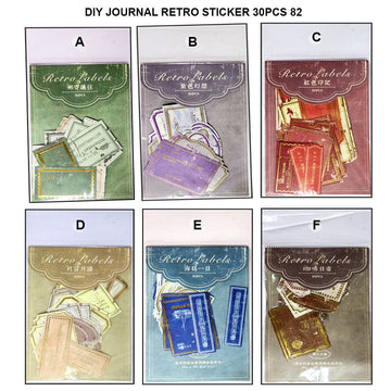 Ravrai Craft - Mumbai Branch Journaling Supplies DIY JOURNAL RETRO STICKER 30PCS 82 TZ2302AAE