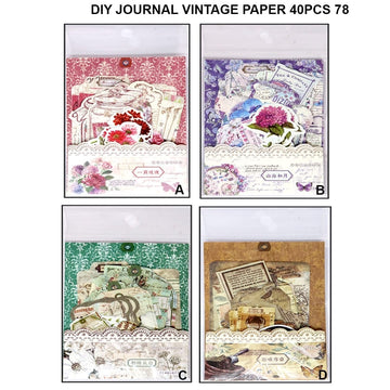 Ravrai Craft - Mumbai Branch Journaling Supplies Vintage Journal Paper Collection 40pcs