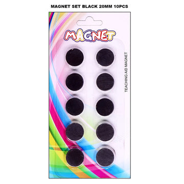 Sleek Black Magnet Set - 20mm Size -10pcs (Raw-3238 320020mm)