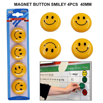 Smiley Magnet Buttons 4Pcsx40Mm