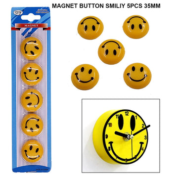 Smiley Magnet Buttons 5Pcsx35Mm