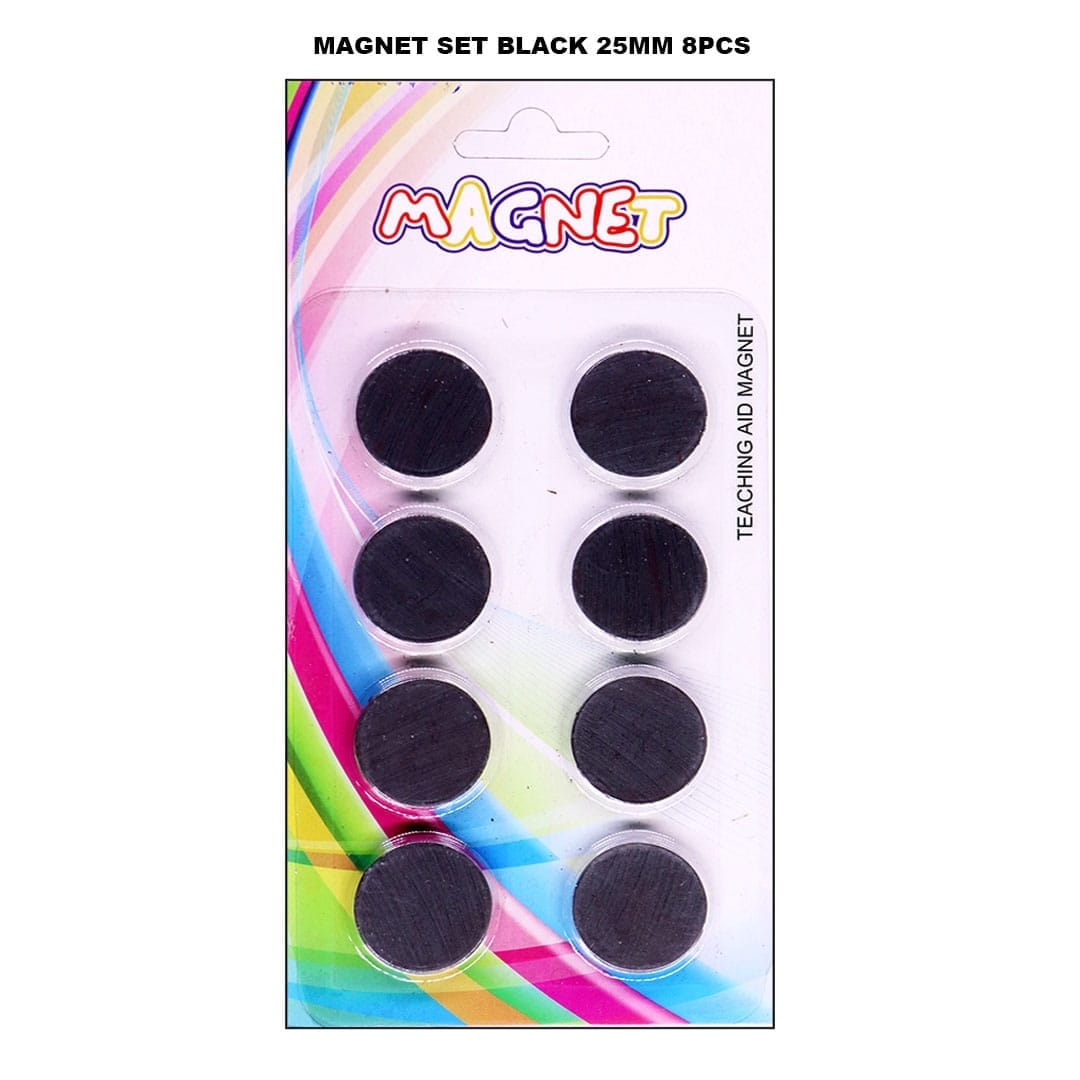 Ravrai Craft - Mumbai Branch Keychains & Fridge magnets Stylish Black Magnet Set - 25mm Size-8pcs (Raw-3237 320025mm)