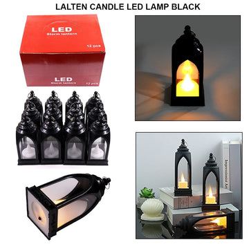 Contain 1 Unit Black LED Candle Lantern Lamp