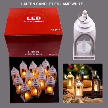 Single 1 pc Lalten Candle Led Lamp White | Contain 1 Unit Lantern with free batteries