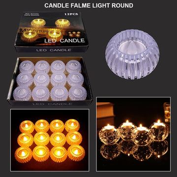 Contain 1 Unit Candle Flame Light Round