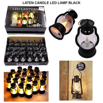 Single 1pc LED Lalten Candle Lamp (Black)