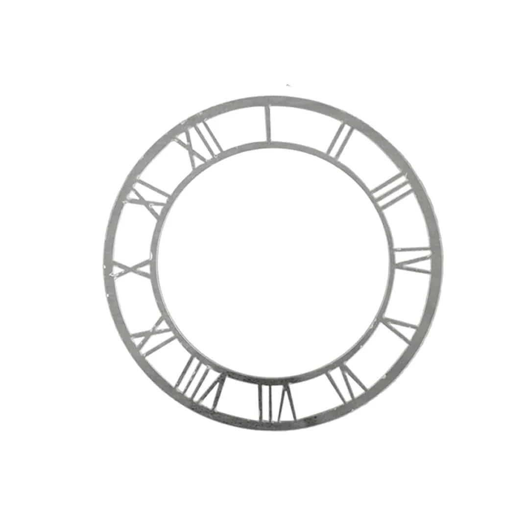 Acrylic Cutout Roman Clock 8Inch Silver (Pack of 5 rings)
