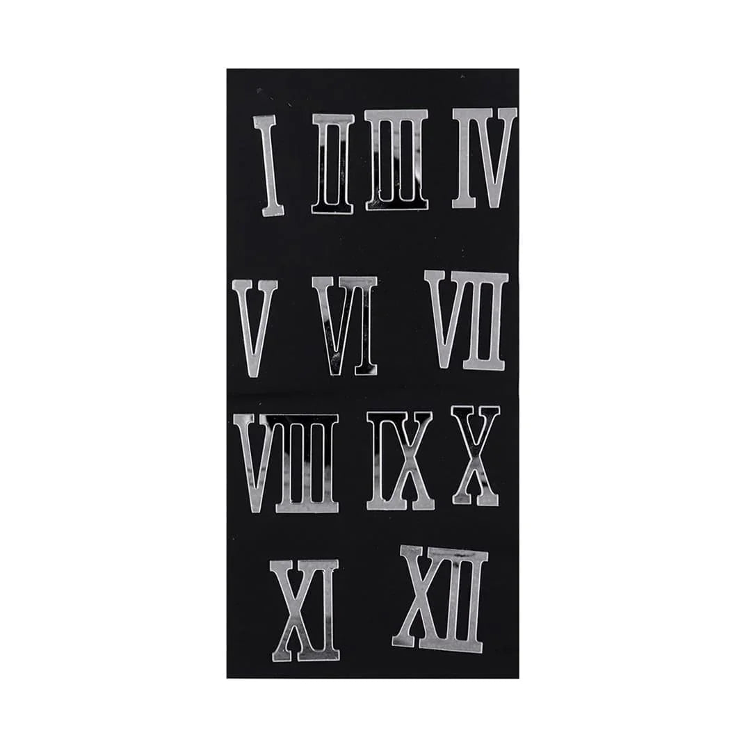 Ravrai Craft - Mumbai Branch Make your own Clock Elegant Silver Acrylic Roman Letter Cutout - 8-Inch Decorative Accent Piece