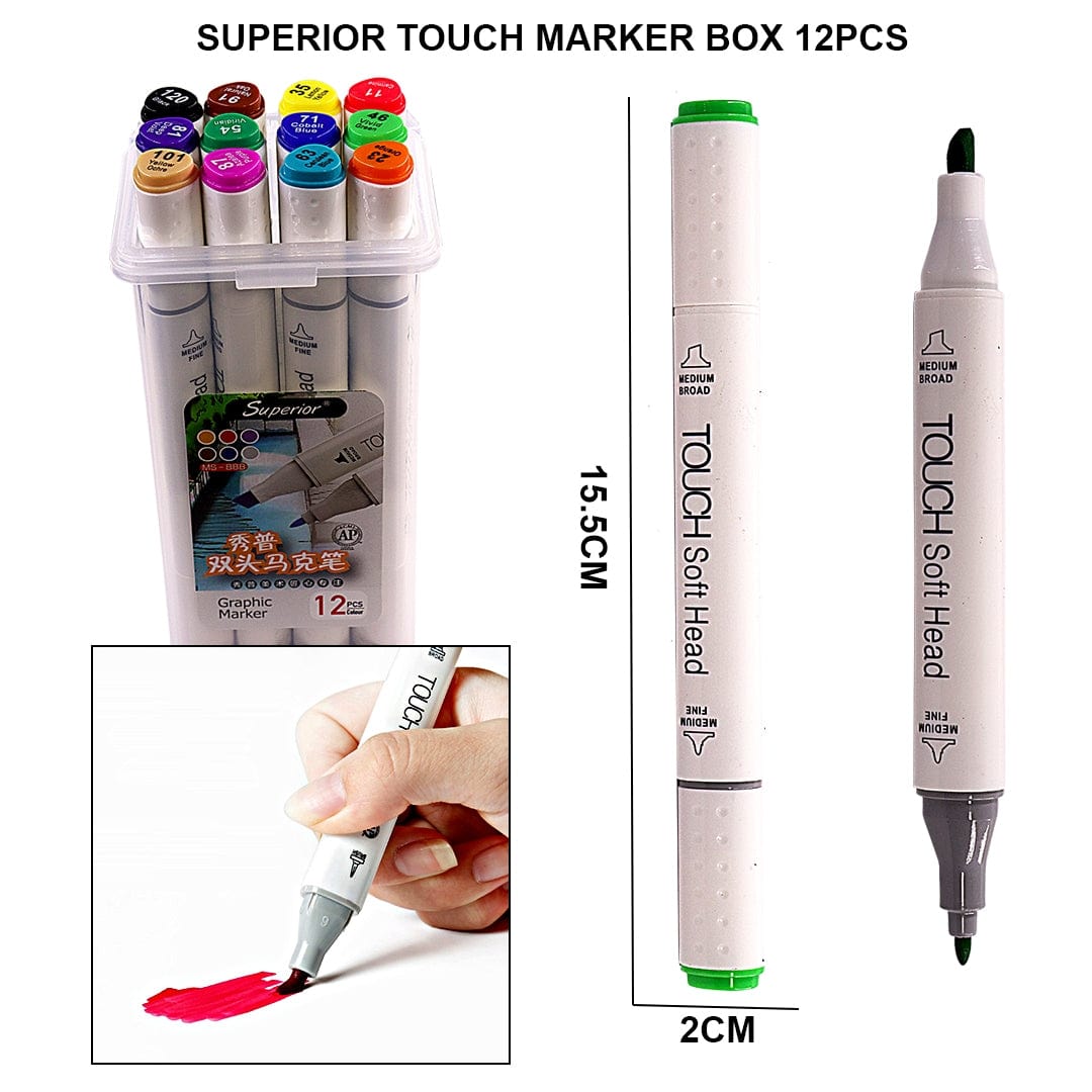 Ravrai Craft - Mumbai Branch Marker Pens And More Superior touch marker box 12pcs
