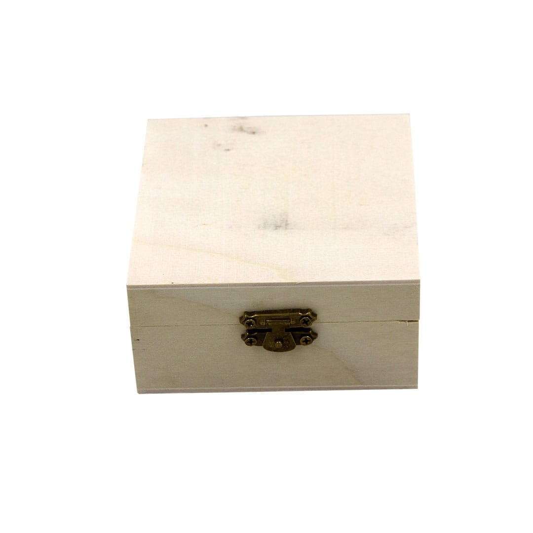 Ravrai Craft - Mumbai Branch MDF & wooden Crafts Classic Wooden Box - Square 4x4 inch, Pack of 1