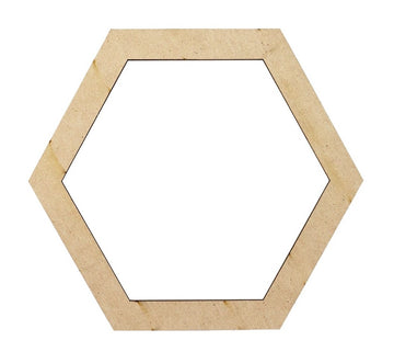 MDF CRAFT HEXAGON FRAME/ set of 1 pieces (10*11 in)