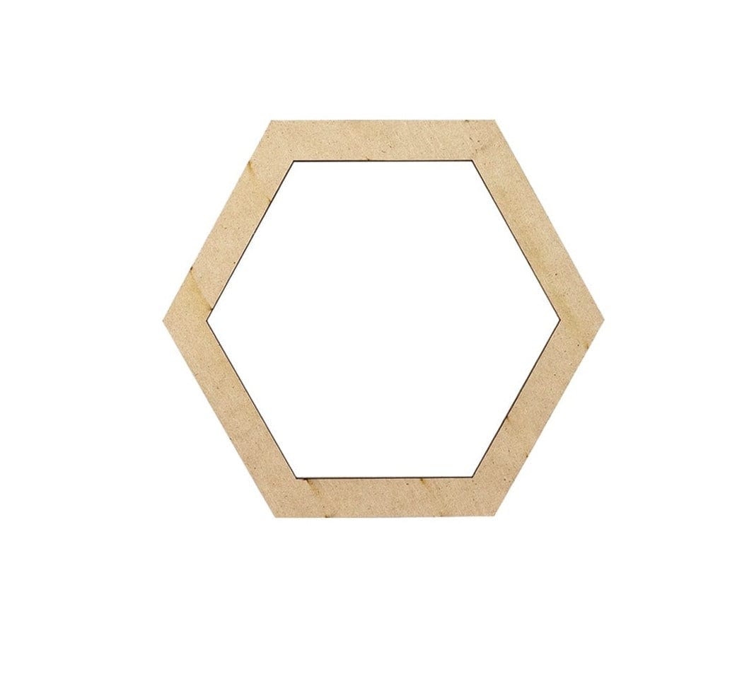 Ravrai Craft - Mumbai Branch MDF & wooden Crafts Mdf Craft Hexagon Ring 2.5Inch X 1/2Inch