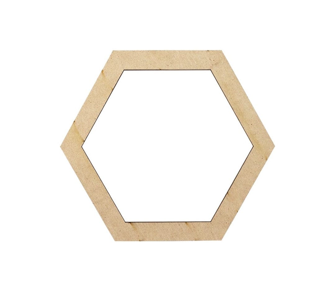 Ravrai Craft - Mumbai Branch MDF & wooden Crafts Mdf Craft Hexagon Ring 3.5Inch X 1/2Inch