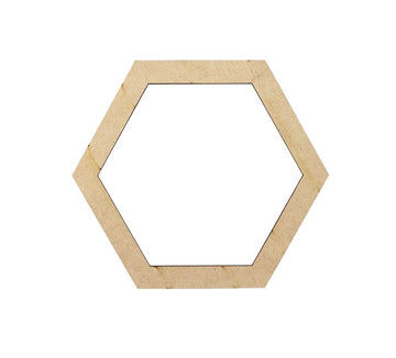 Mdf Craft Hexagon Ring 3.5Inch X 1/2Inch (contain 10 unit)