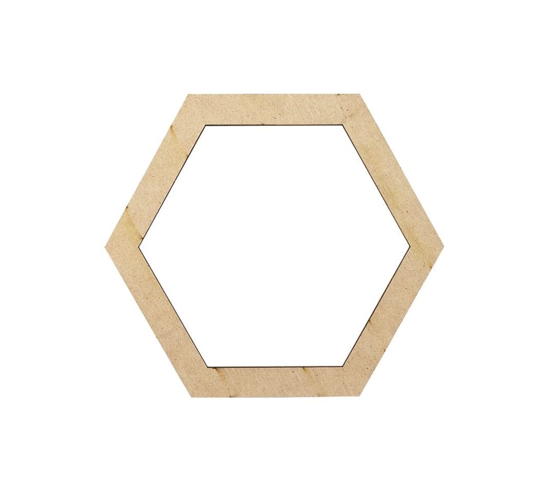 Ravrai Craft - Mumbai Branch MDF & wooden Crafts Mdf Craft Hexagon Ring 3Inch X 1/2Inch Mcrhe3