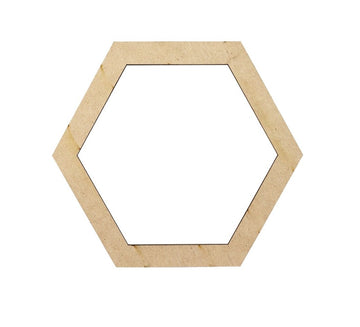 Mdf Craft Hexagon Ring 5Inch X 1/2Inch (contain 10 unit)