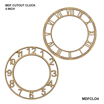 Mdf Cutout Clock 4Inch (contain 10 unit)