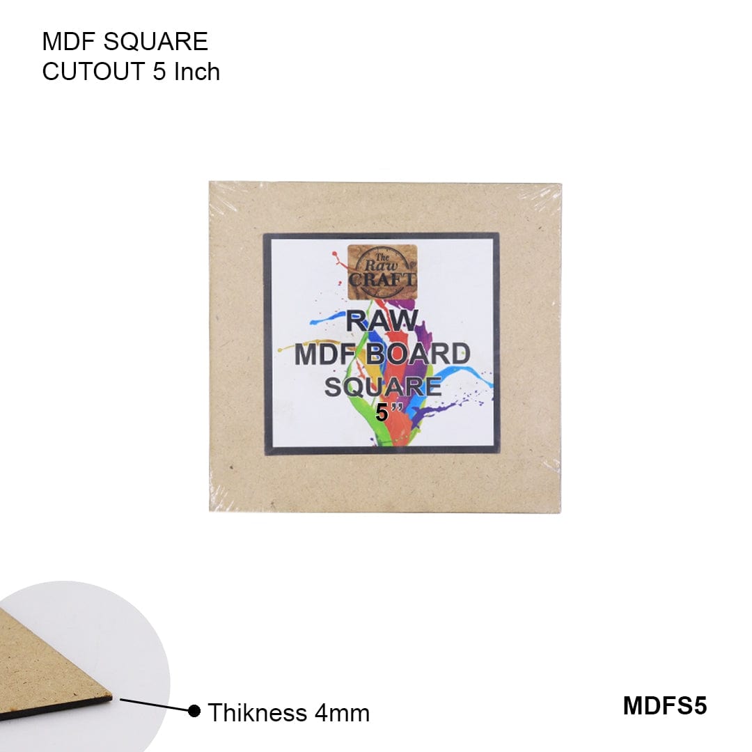 Ravrai Craft - Mumbai Branch MDF & wooden Crafts MDF CUTOUT SQUARE 5X5INCH MDFS5X5