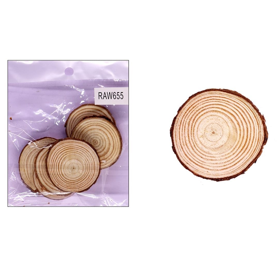 Ravrai Craft - Mumbai Branch MDF & wooden Crafts Mini Masterpieces: DIY Wooden Rounds (4-5cm Diameter, 0.5cm Thickness, Set of 6) - Craft Your Own Tiny Wood Discs