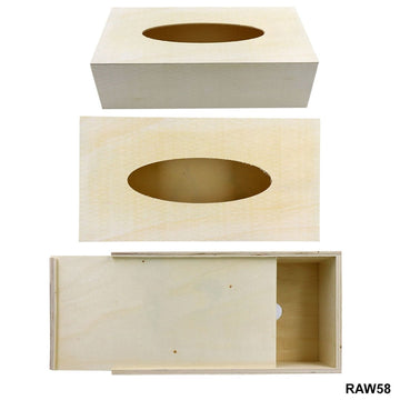 Ravrai Craft - Mumbai Branch MDF & wooden Crafts Rustic Wooden Tissue Paper Box - Pack of 1