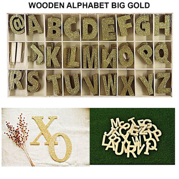 Wooden Alphabet Big Gold Raw4043 156Pcwazgd