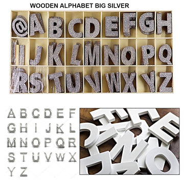 Wooden Alphabet Big Silver Raw4043 156Pcwazsr