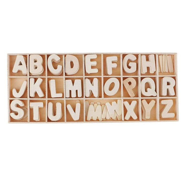 Wooden Alphabet Medium White