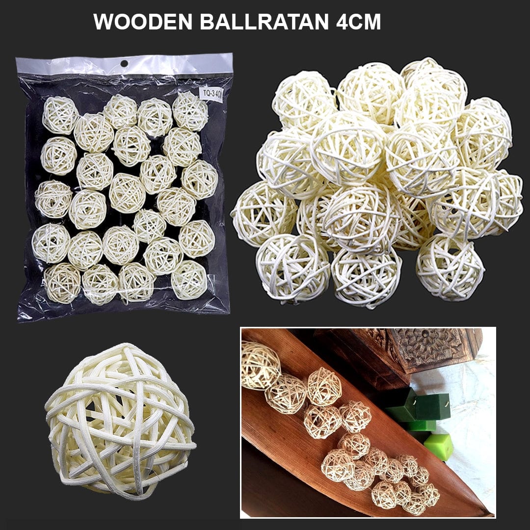 Ravrai Craft - Mumbai Branch MDF & wooden Crafts Wooden ball ratan 4cm tq3-4cm