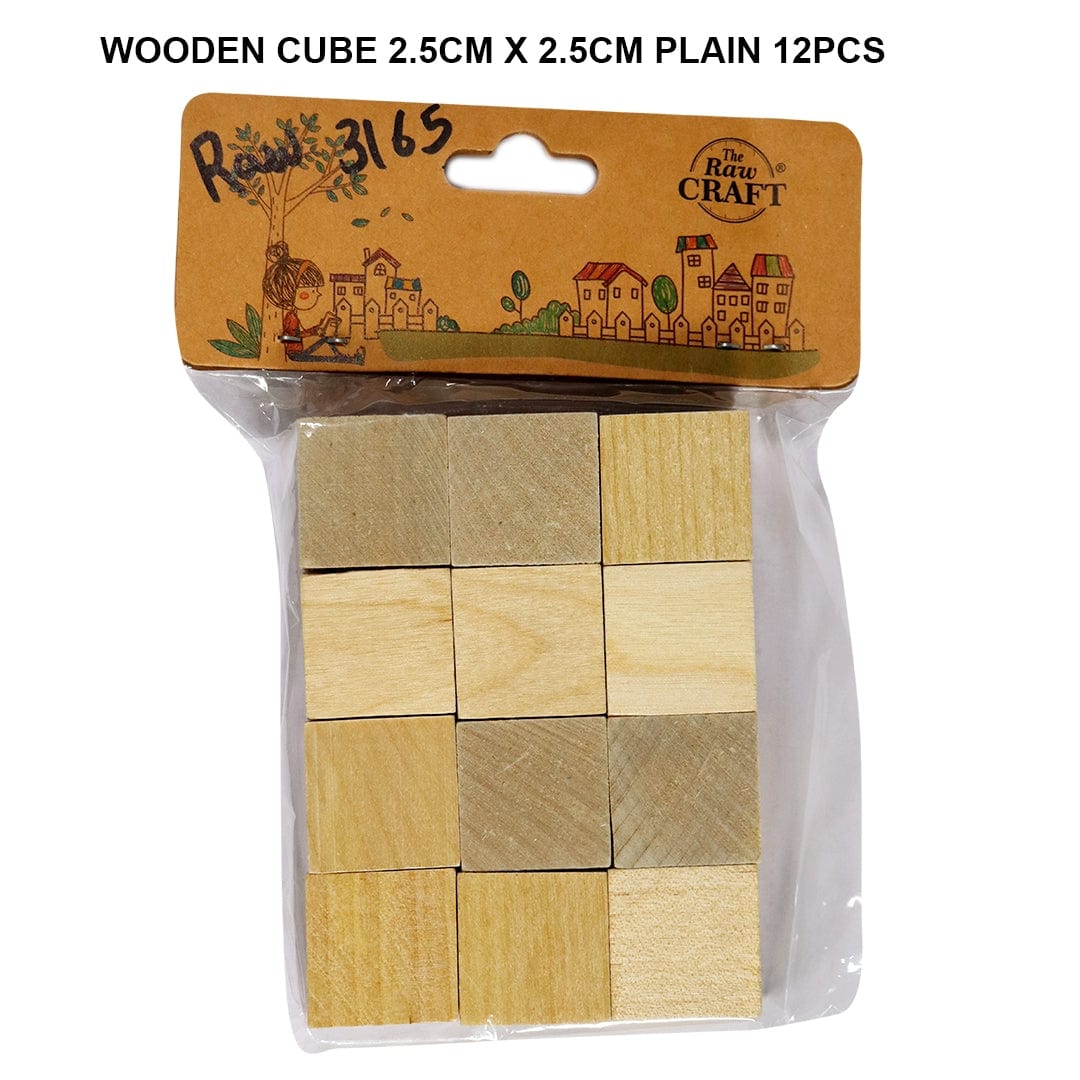 Ravrai Craft - Mumbai Branch MDF & wooden Crafts Wooden Cube 2.5Cm X 2.5Cm Plain 12Pcs