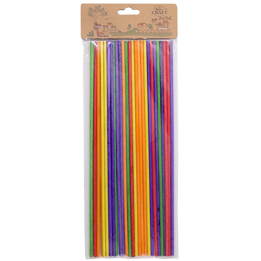 Ravrai Craft - Mumbai Branch MDF & wooden Crafts Wooden Stick (30Cmx6Mm Multi Color 12Pcs)