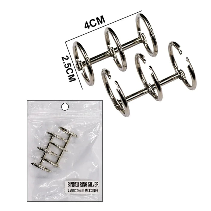 Binder Ring | Metal Book Rings |Silver Colour |19Mm| 2Pcs