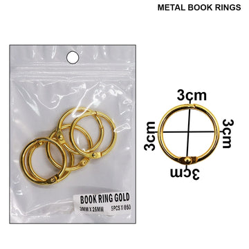 Book Ring Gold 25Mm 5Pcs
