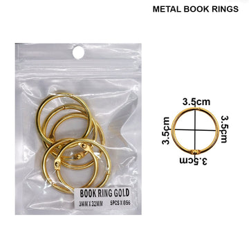 Book Ring Gold 32Mm 5Pcs