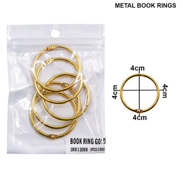 Book Ring Gold 38Mm 5Pcs
