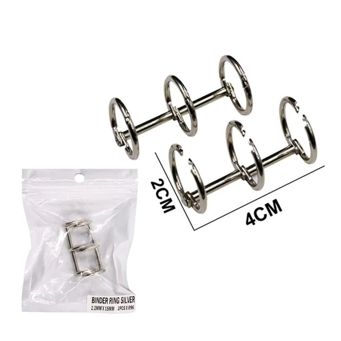 Binder Ring | Metal Book Rings| Silver Colour|15Mm| 2Pcs