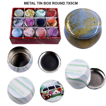 Ravrai Craft - Mumbai Branch Metal Tin Box Copy of Metal Tin Box |Round| 7x5 cm