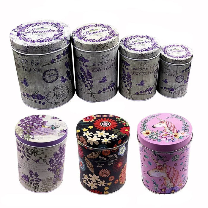 Metal Tin Box Round 4Pcs Set Raw4209